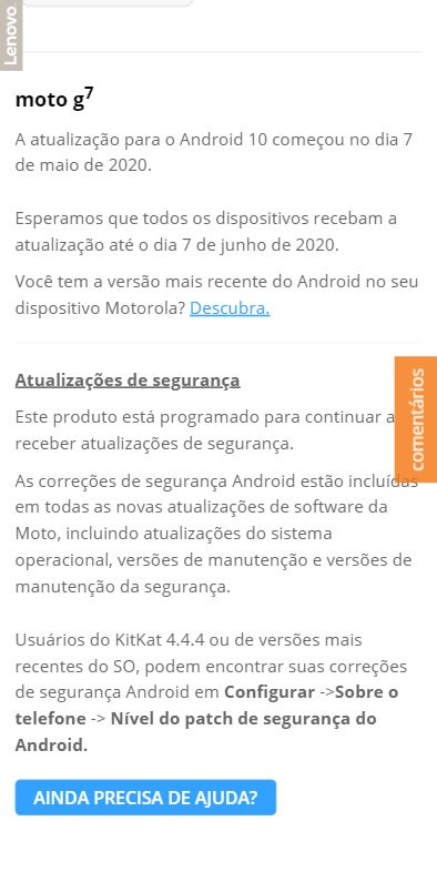 moto g7 android 10 update