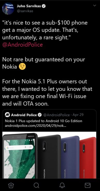 nokia 5.1 plus android 10 coming soon