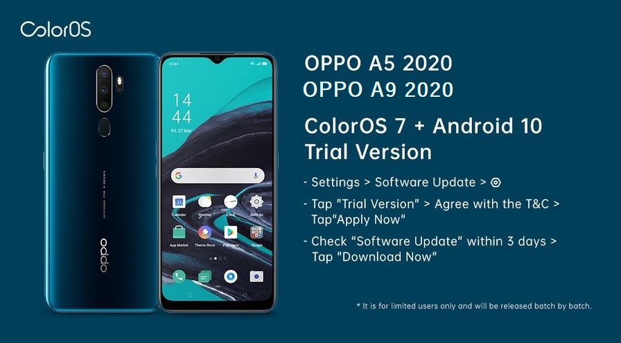 [Stable update out] Oppo A5 2020 & A9 2020 Android 10 (ColorOS 7) beta/trial update program kick-starts as first batch goes live