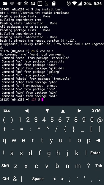 Termux on Android
