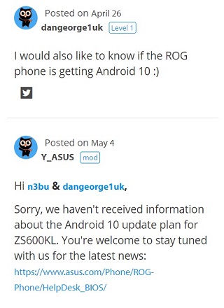 ROG-Phone-Android-Q-update-status