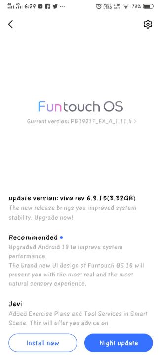 android 10 funtouch os 10 vivo z1x update