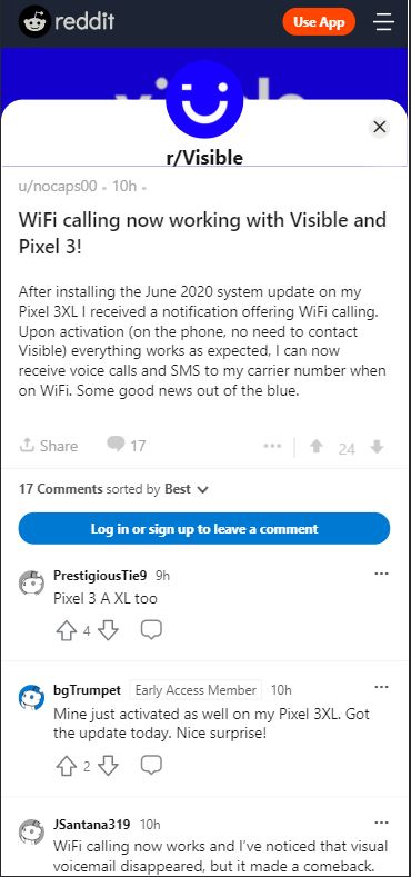 pixel 3xl wifi calling vowifi google june update