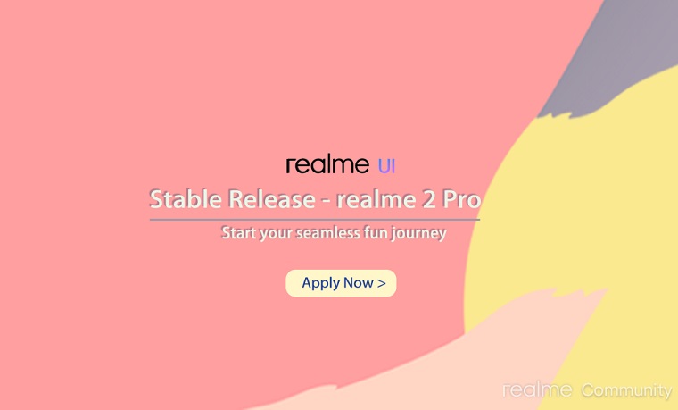 Realme 2 Pro Realme UI (Android 10) stable update application channel open, limited seats