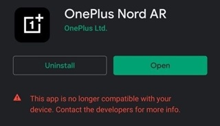 OnePlus-Nord-AR-app-error