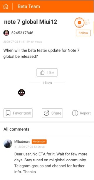 Redmi Note 7 miui 12 beta update coming soon