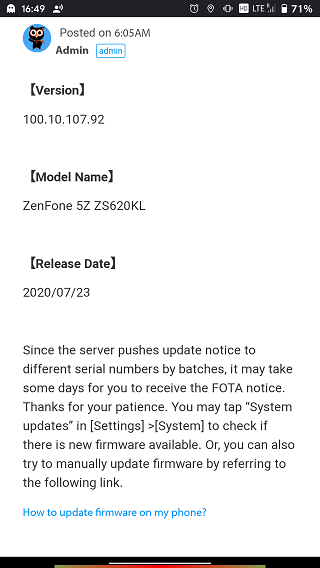 ZenFone 5Z-July-Update
