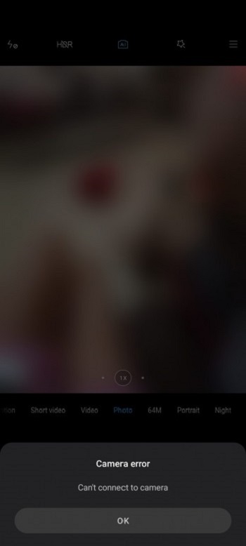 Redmi Note 9 Pro camera error