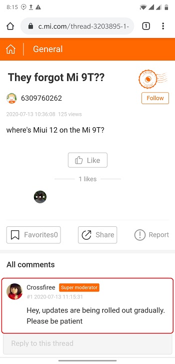 miui 12 rolled out gradually