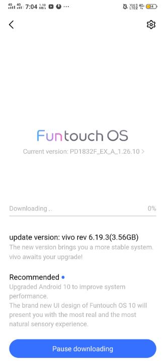 vivo v15 pro android 10 update funtouch os 10