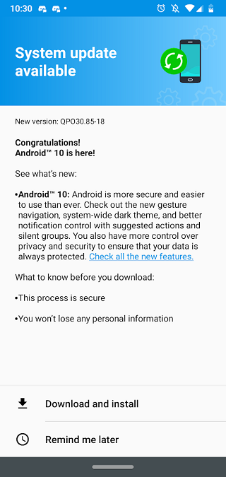 Moto G7_Android 10_update_Xfinity Mobile