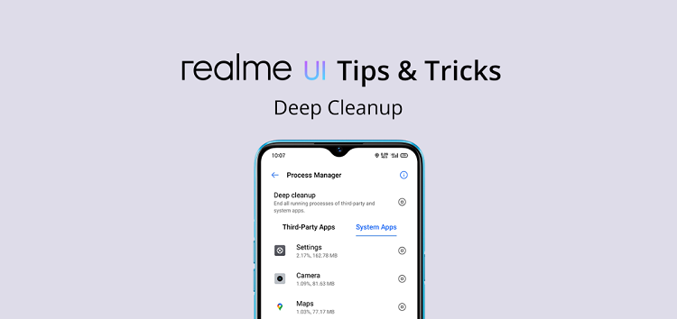 Realme Deep Cleanup feature for enhancing battery life coming to all devices running Realme UI 1.0