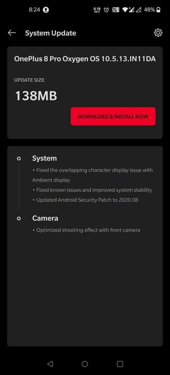 oneplus 8 august patch