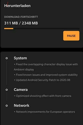 OnePlus 8 Pro August OTA