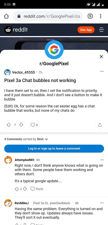 pixel 3a bubbles reddit