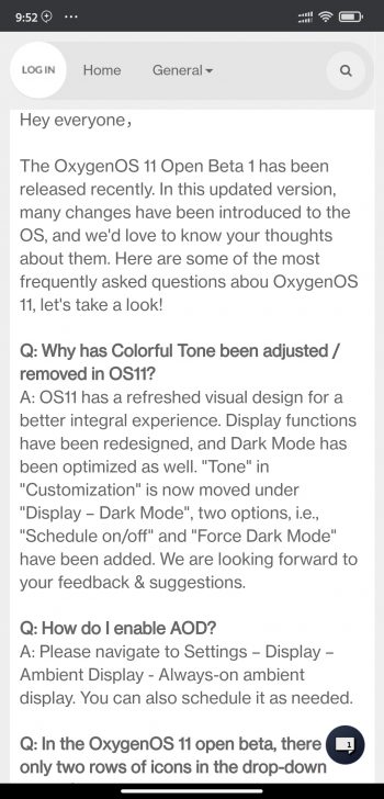 OxygenOS 11 Open Beta 1 FAQ 1