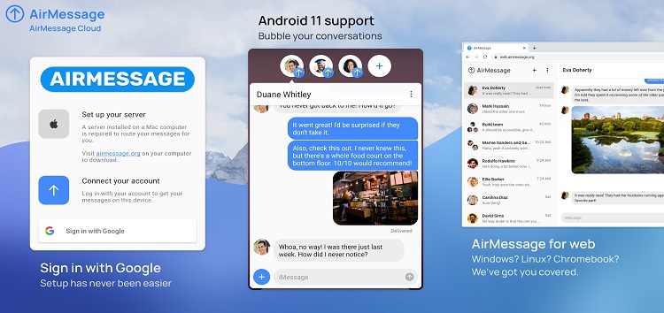 AirMessage (which enables iMessage on Android & Web) now supports Android 11