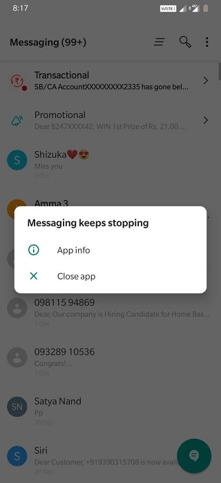 OnePlus-7-OxygenOS-10.3.5-messages-app-issue