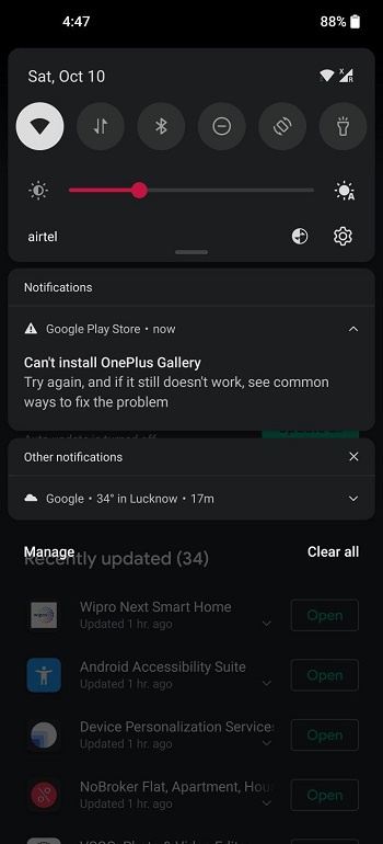 cannot update gallery app