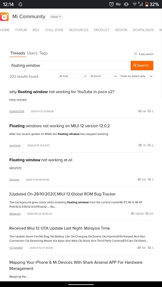 MIUI-12-YouTube-floating-window-issue-reports