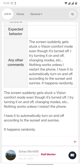 OnePlus 8 stuck in visual comfort