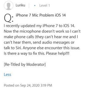 iPhone 7 microphone problem after iOS 14 update comes to light