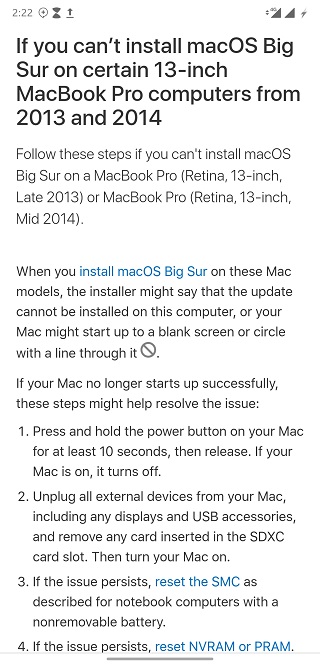 can't install macos big sur on your macbook