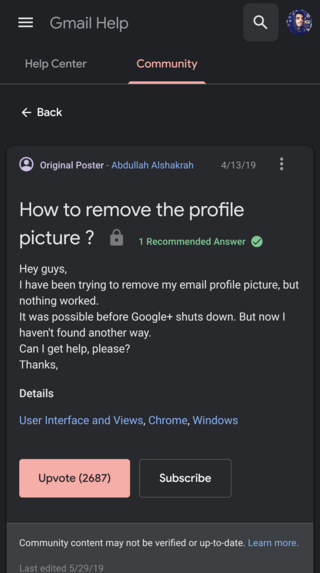 How To Reset Google Profile Photo Revert To Default Color Background
