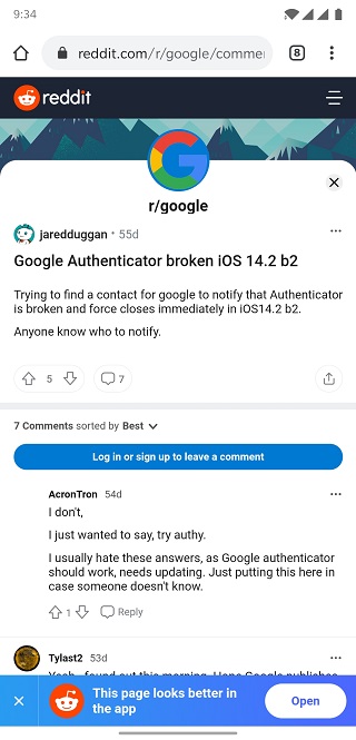 google authenticator not working reddit