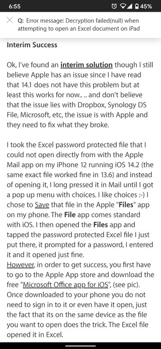 iOS 14 decryption failed null