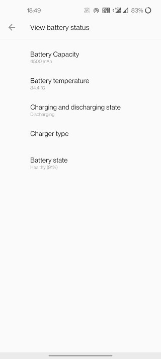 OnePlus Diagnostic inaccurate battery state