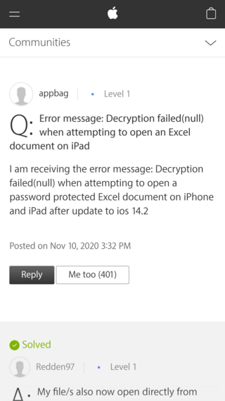 open excel files on iphone