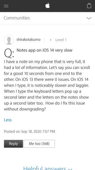notes typing lag ios 14