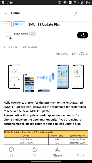 Huawei-EMUI-11-update-timeline-announcement