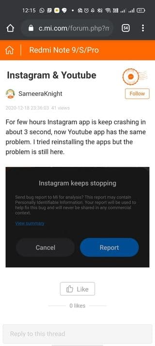 Instagram-youtube-keeps-stopping-bug