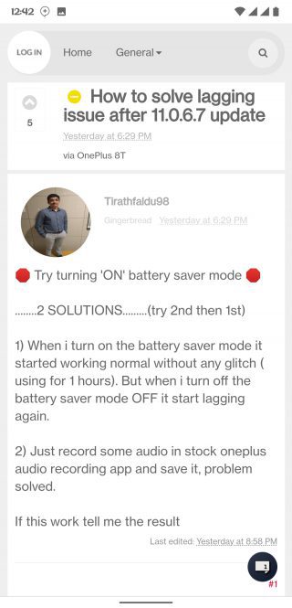 OnePlus 8T unstable workaround