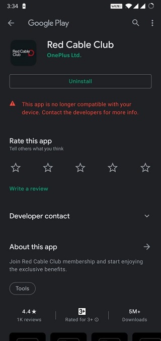 RCC not compatible oneplus 6