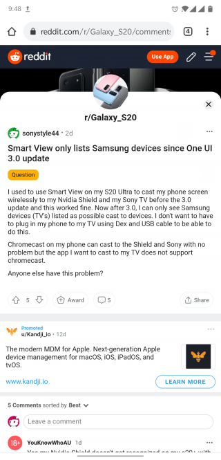 smartview only lists samsung devices reddit