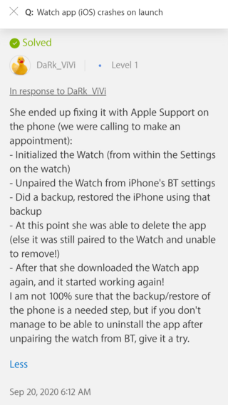 apple watch app fix