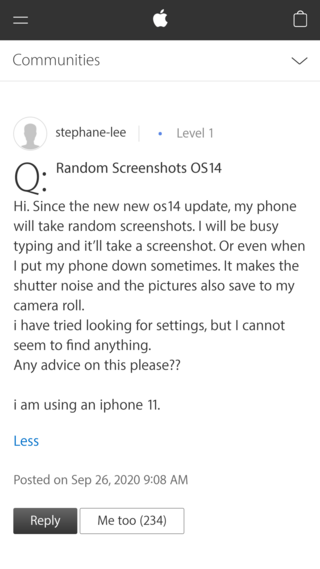 Iphone Randomly Taking Screenshots After Ios 14 Update Check This Out