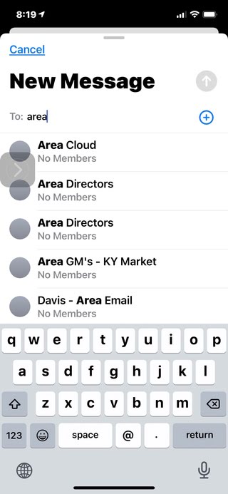 ios 14.2 no members email group