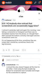 iOS 14.3 update still doesn't fix screenshot freezing issue as per reports