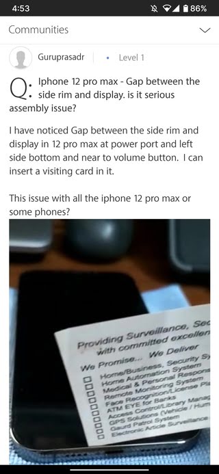 iphone 12 screen gap