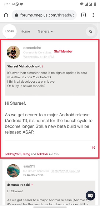 OnePlus 7T android 11 beta released asap