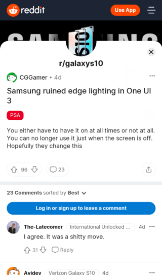 one ui 3.0 edge lighting