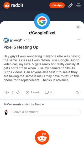 pixel 5 overheating
