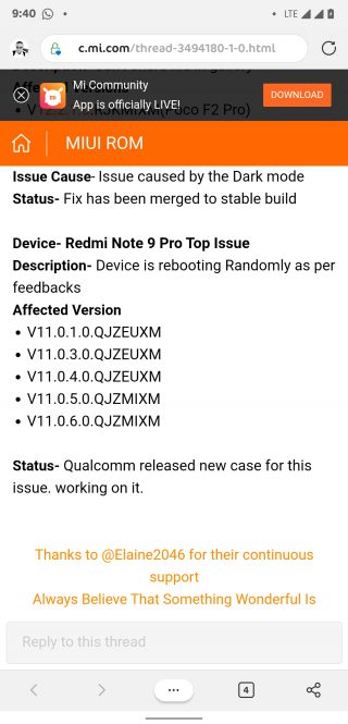 redmi note 9 pro weekly bug report