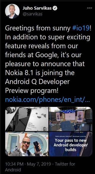 Nokia-8.1-Android-Q-developer-preview