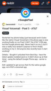 AT&T visual voicemail has finally been enabled on Pixel devices