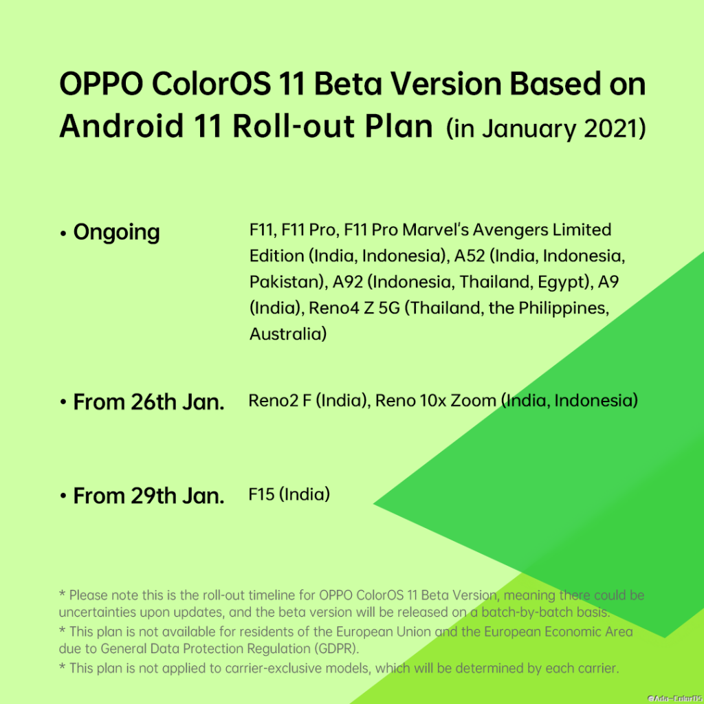Oppo Android 11 Beta Plan january 2021